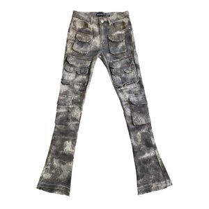 Waimea Brown Camo Stacked Fit Jeans 30x36 Men’s Flare Skinny Cargo